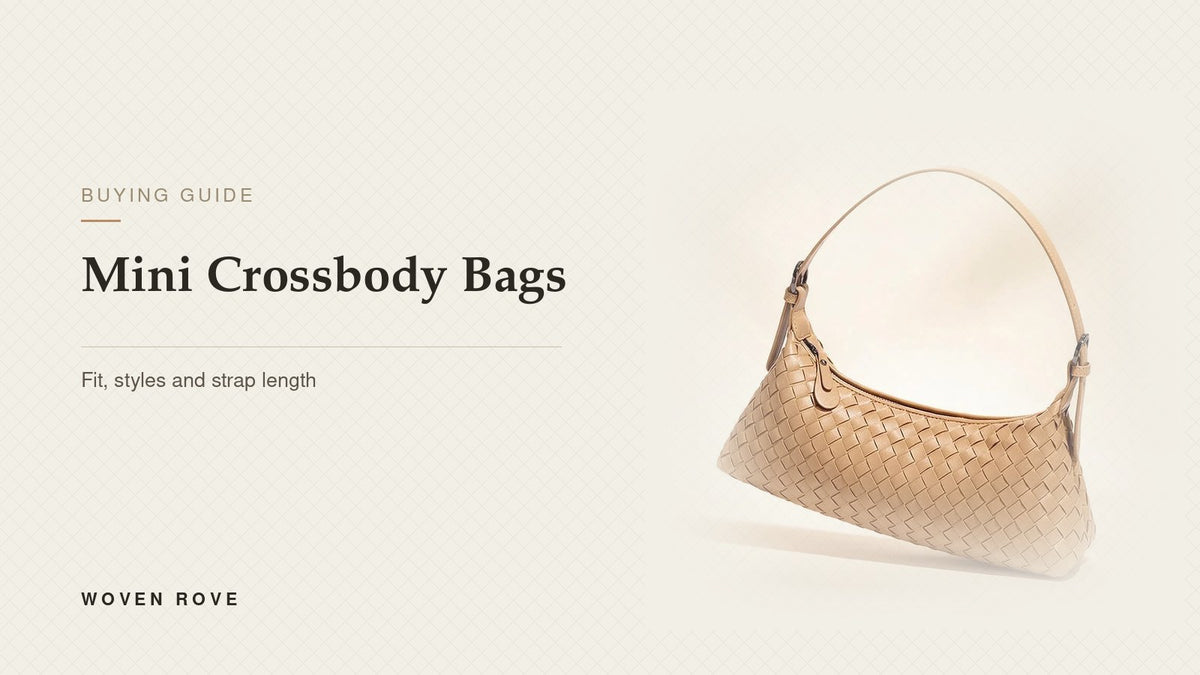 Mini crossbody bag guide — apricot woven crescent crossbody | Woven Rove