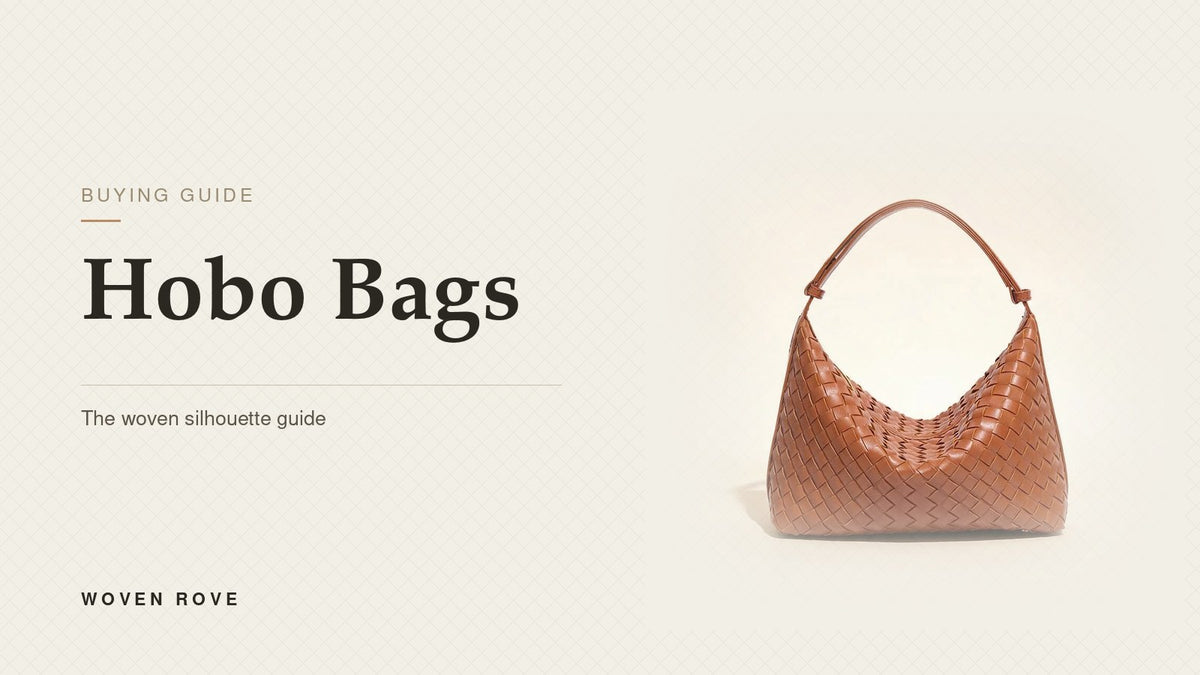 Hobo bag guide — brown woven vegan leather hobo bag | Woven Rove