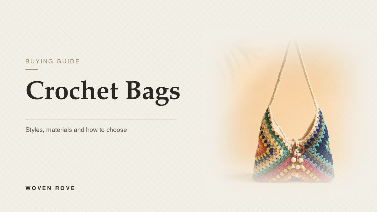 Crochet bags buying guide — colorful woven cotton crochet bag | Woven Rove