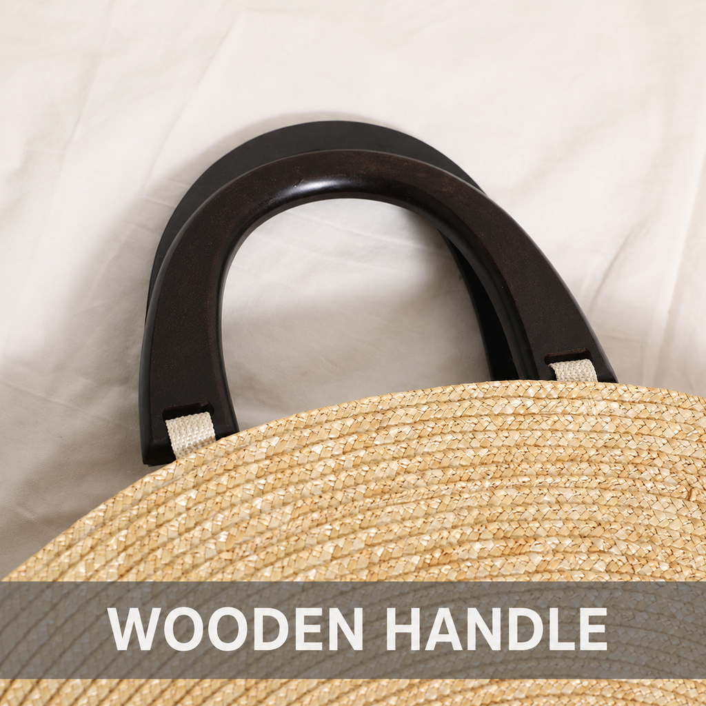 Brim Sculptural Straw Handbag — back view