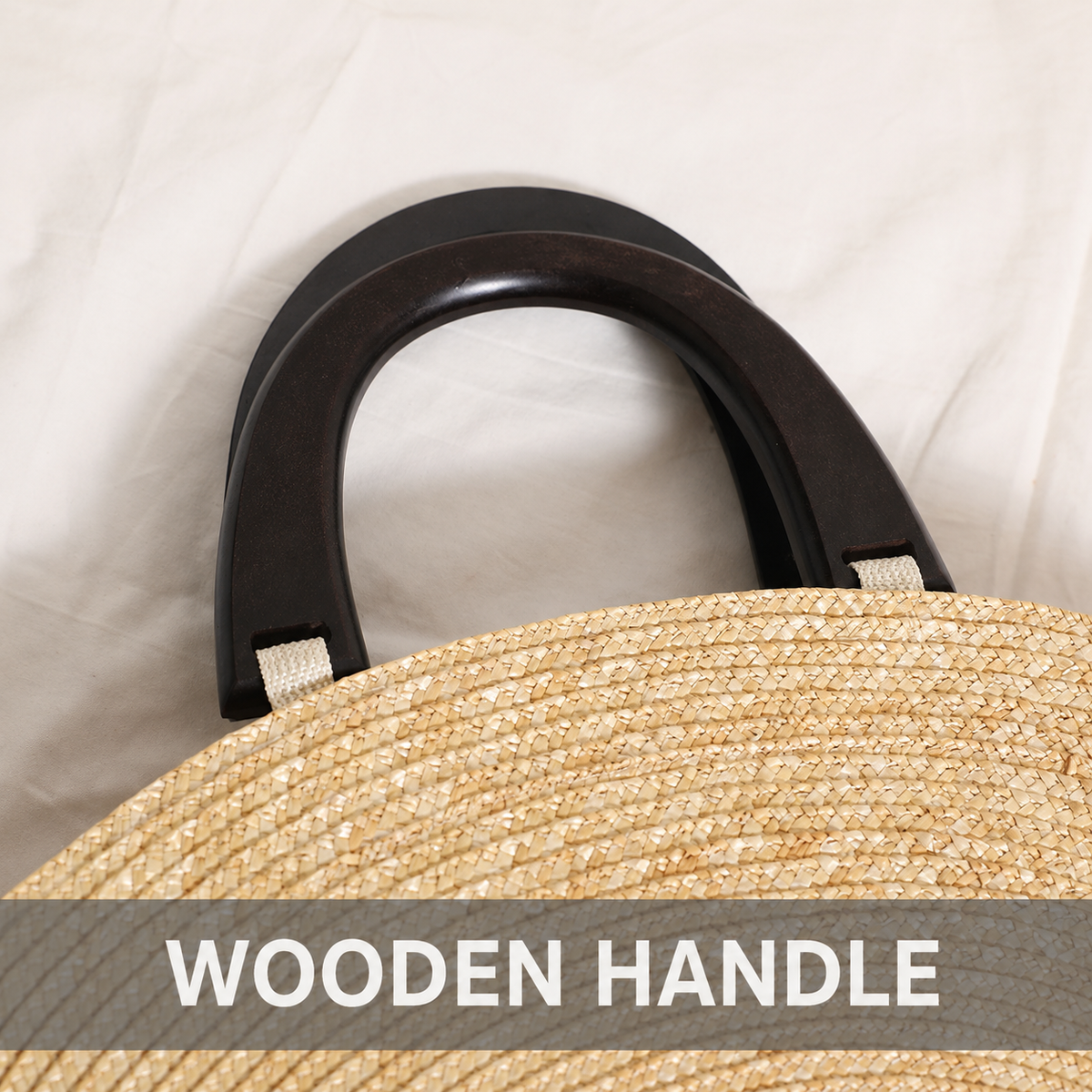 Brim Sculptural Straw Handbag — back view