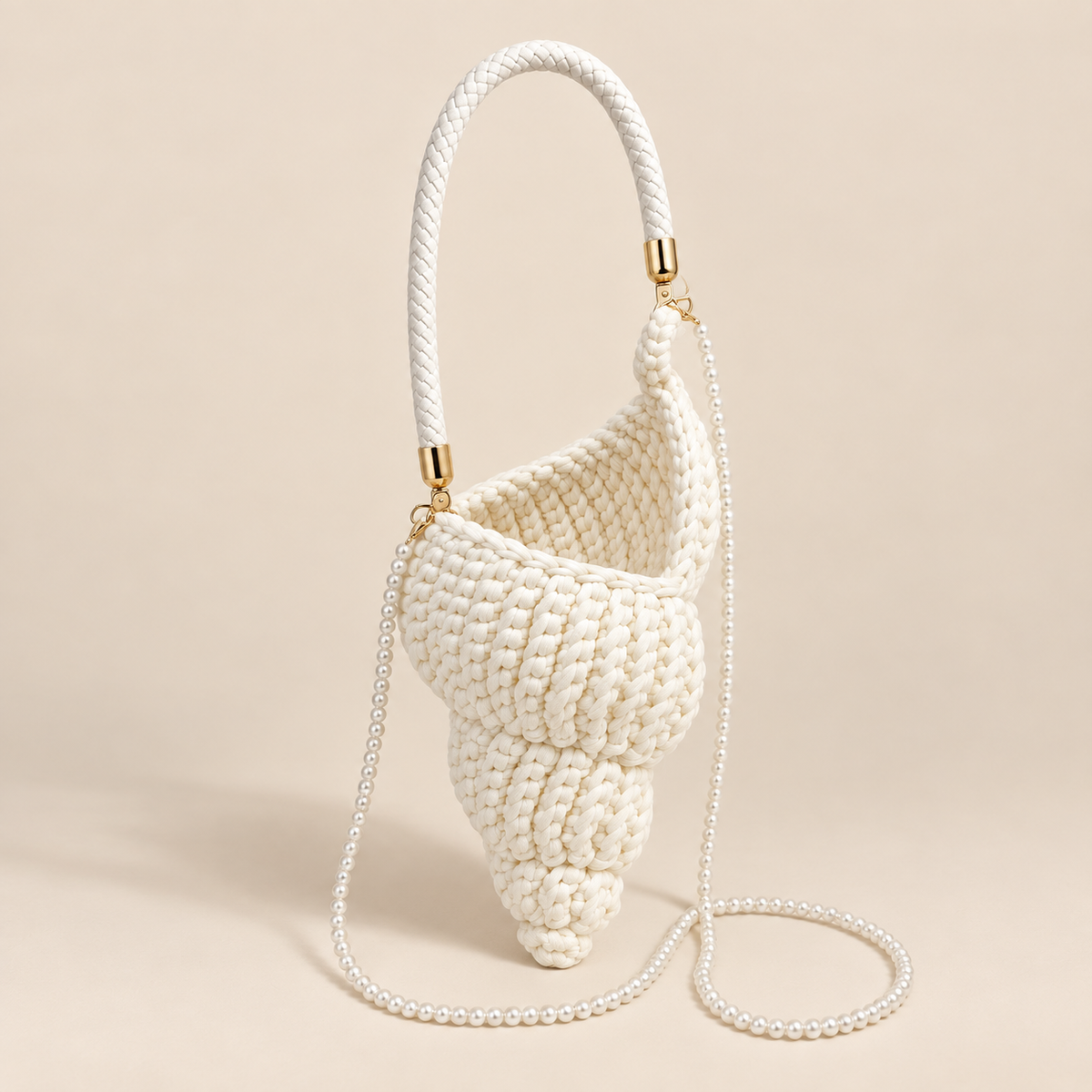 Handmade crochet conch shell bag — woven shoulder & crossbody beach bag | Woven Rove