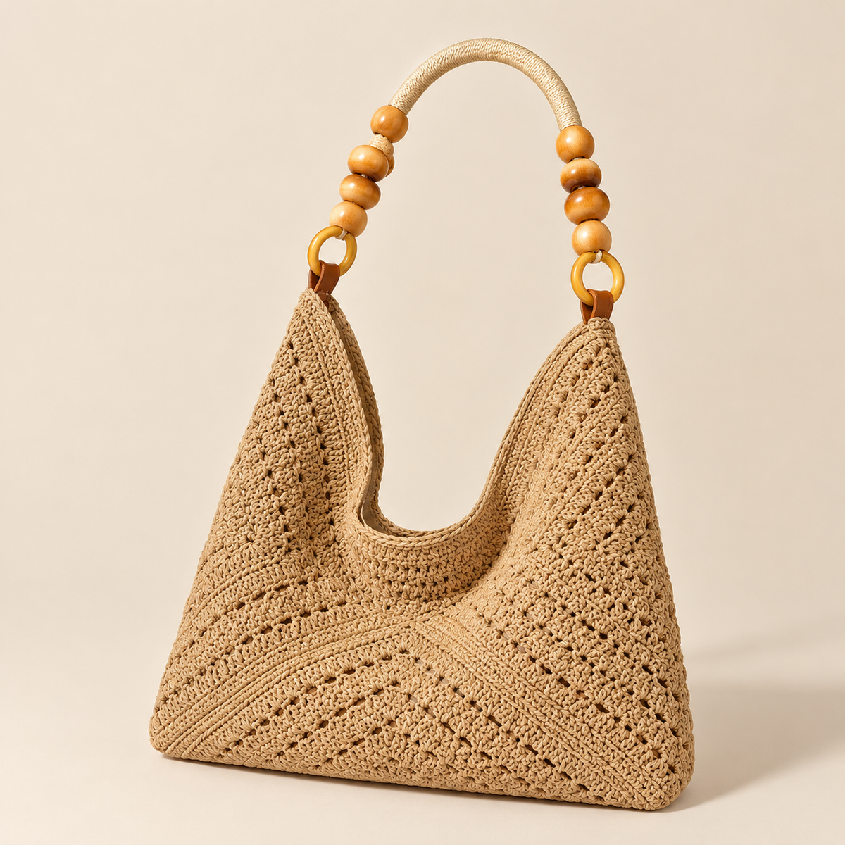 Large straw woven tote bag — alternate view 4
