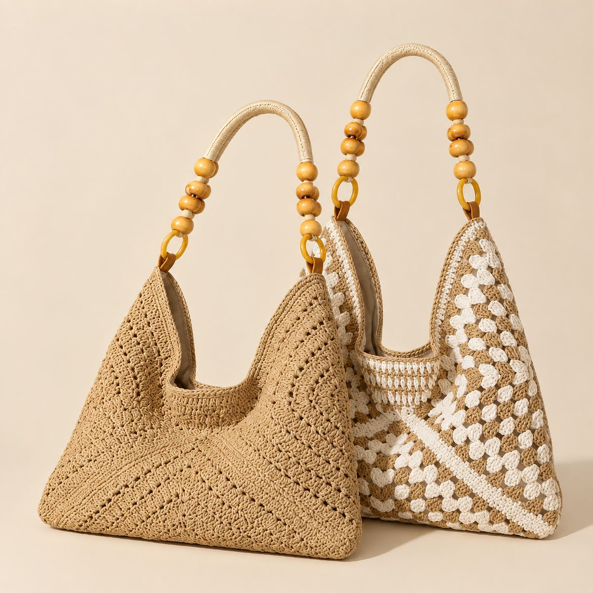 Large straw woven tote bag — close-up of straw weave