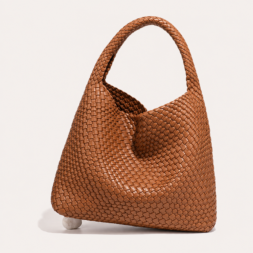 Nest Woven PU Tote with Pouch — tote with matching pouch