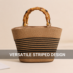 Harbour Bamboo-Effect Handle Woven Paper Tote — alternate view