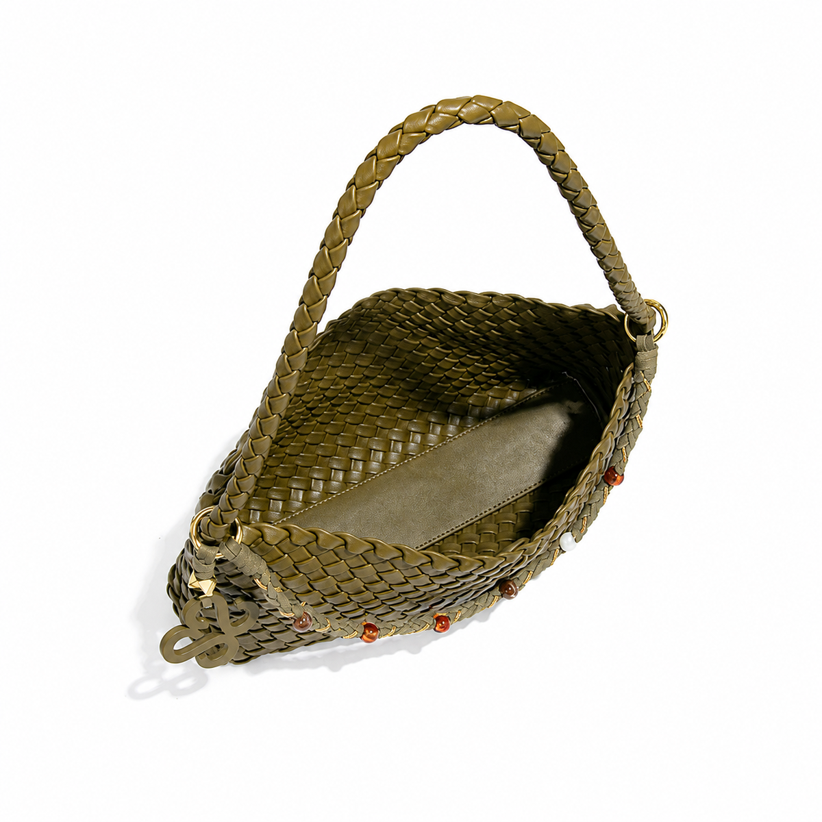 Drape Woven PU Shoulder Bag with Pouch — alternate view 2