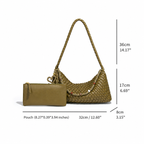 Drape Woven PU Shoulder Bag with Pouch — alternate view