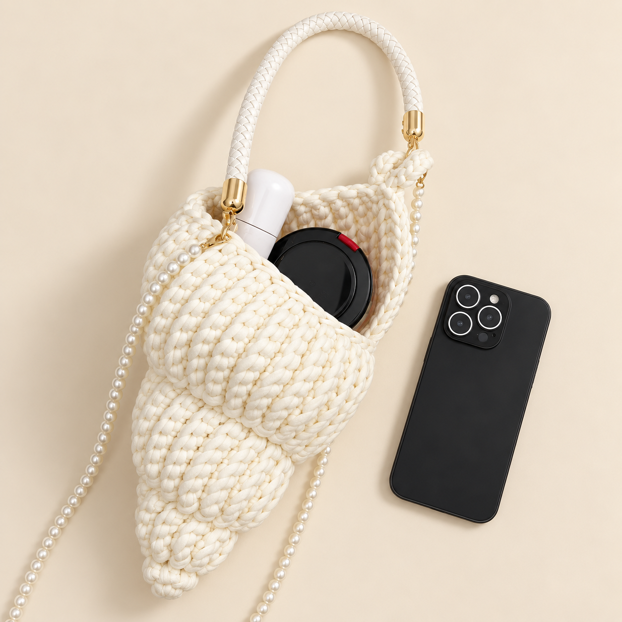 Handmade crochet conch shell bag — alternate view 4