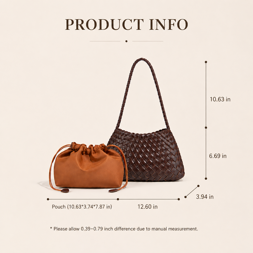 Gather Woven PU Shoulder Bag — alternate view