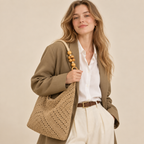 Large straw woven tote bag — alternate view 3