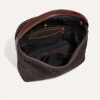 Fold Woven PU Shoulder Bag — close-up of folded flap detail
