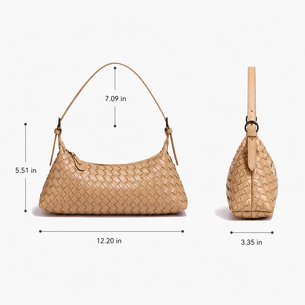 Lune Woven PU Shoulder Bag — alternate view