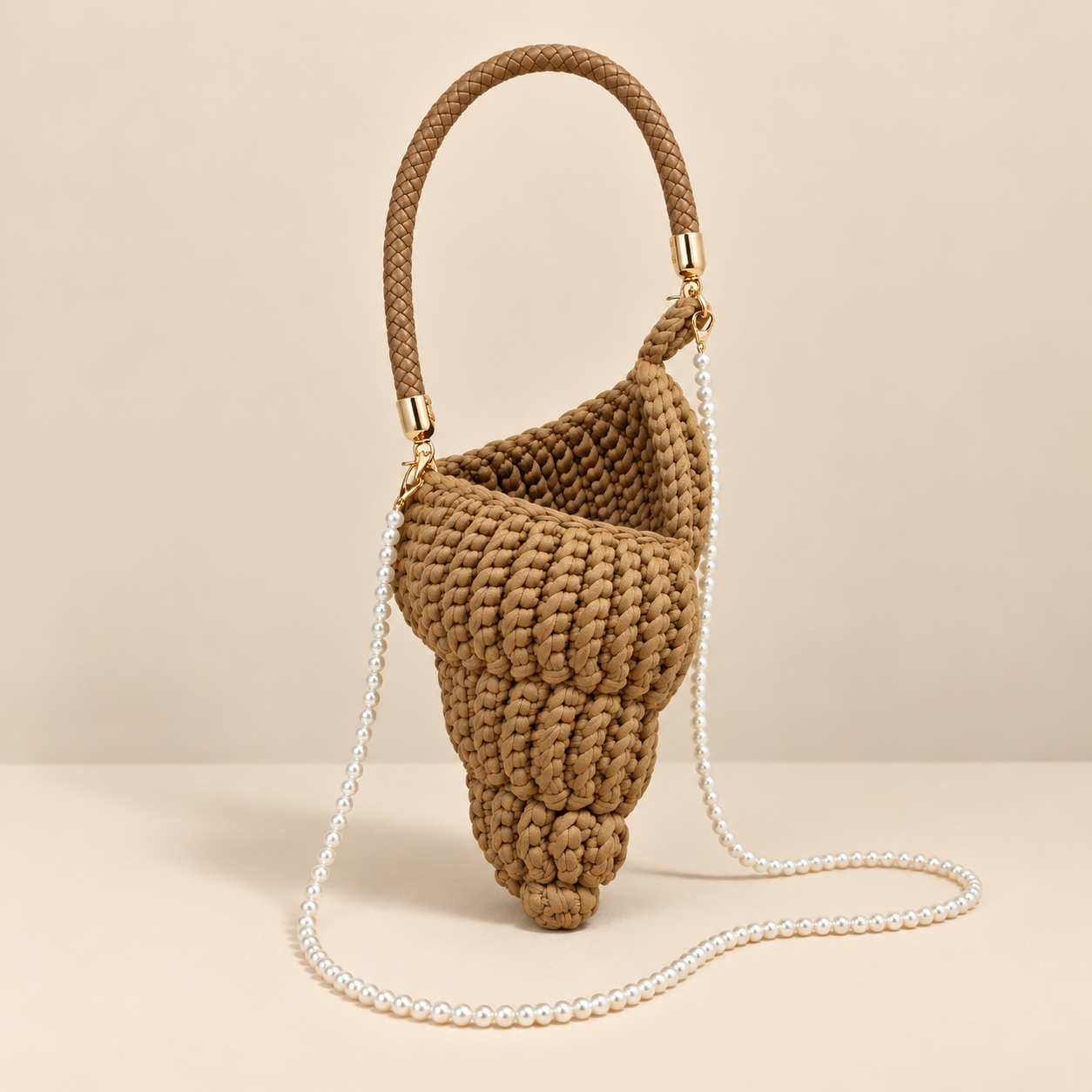 Handmade crochet conch shell bag — alternate view 3