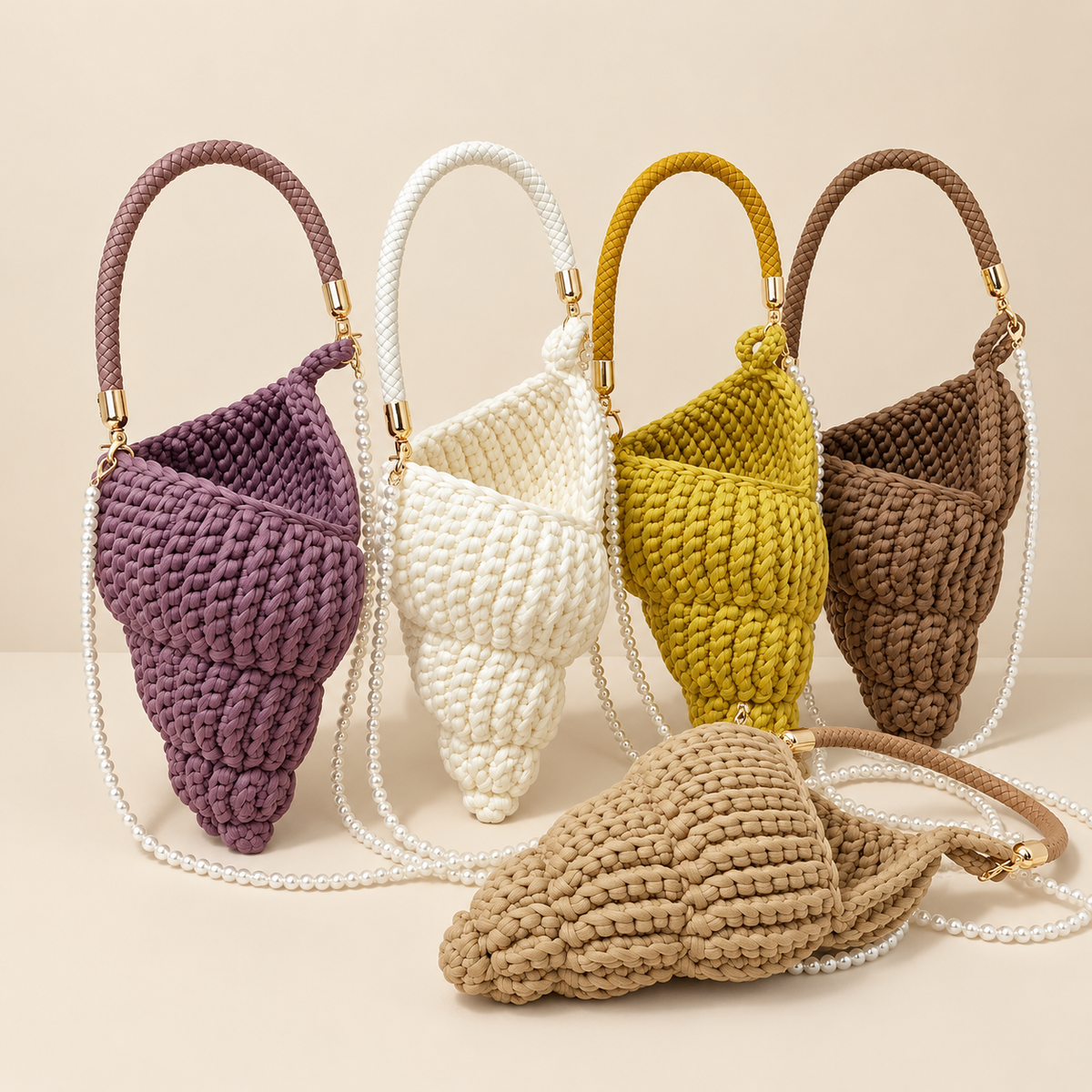 Handmade crochet conch shell bag — alternate view 6
