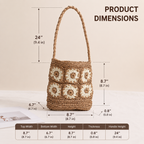 Sunflower Woven Paper Shoulder Bag — alternate view