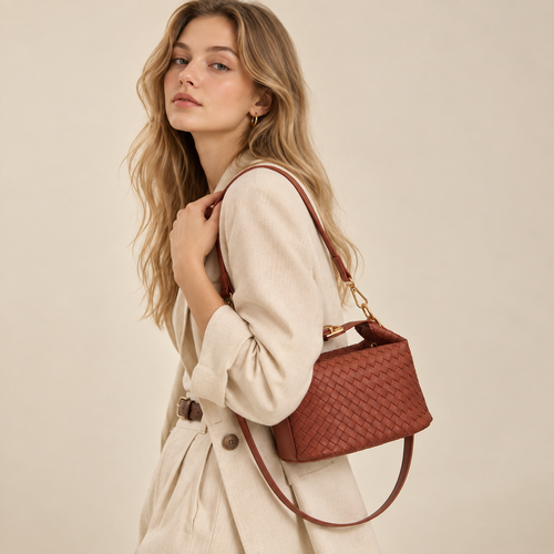 Box Woven-Texture PU Handbag — alternate view