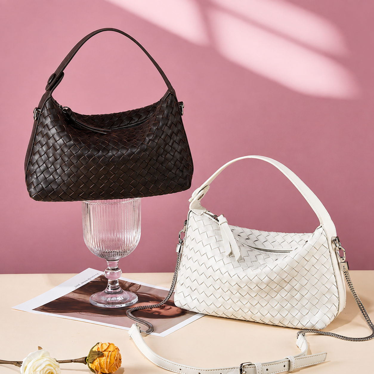 Pillow Woven Sheepskin Shoulder Bag — alternate view 4