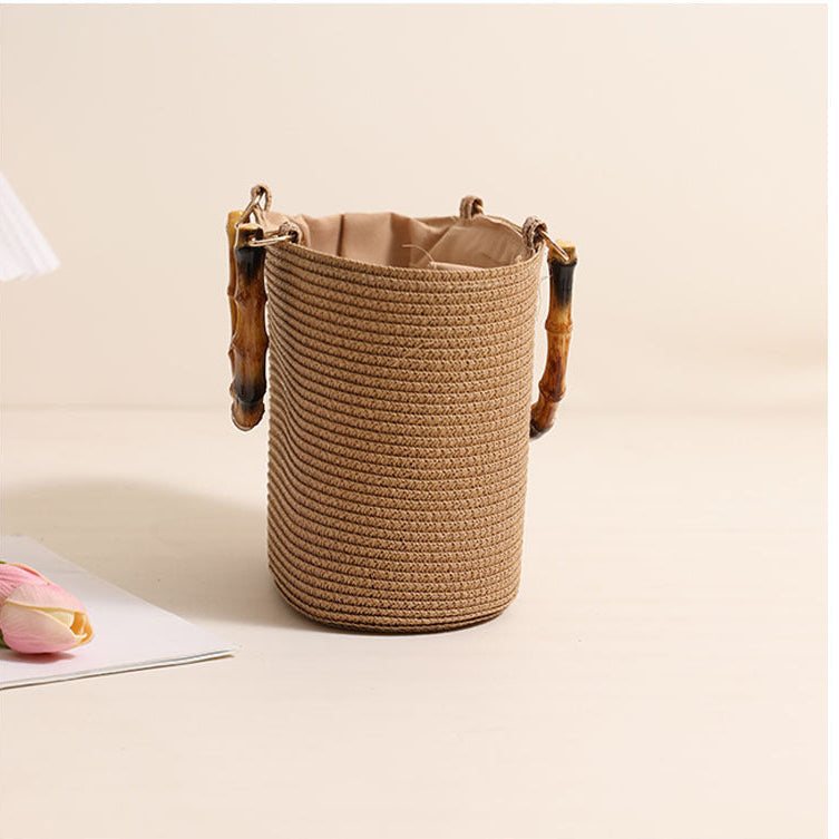 Harbour Bamboo-Effect Handle Woven Paper Tote — detail 12