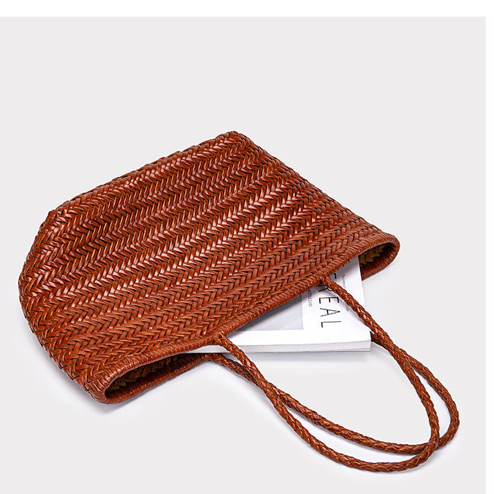 Market Woven Cowhide Tote — detail 22