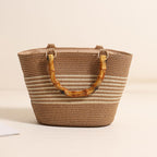 Harbour Bamboo-Effect Handle Woven Paper Tote — detail 08