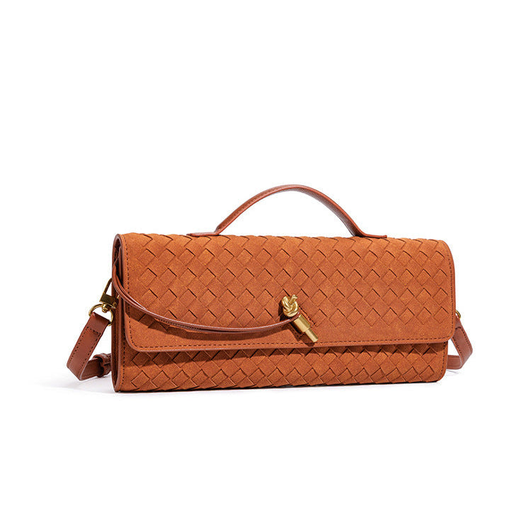Line Woven PU Baguette Bag — detail 08