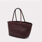 Market Woven Cowhide Tote — detail 14