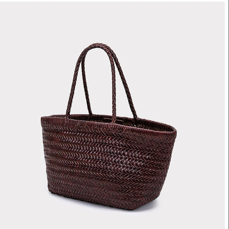 Market Woven Cowhide Tote — detail 14
