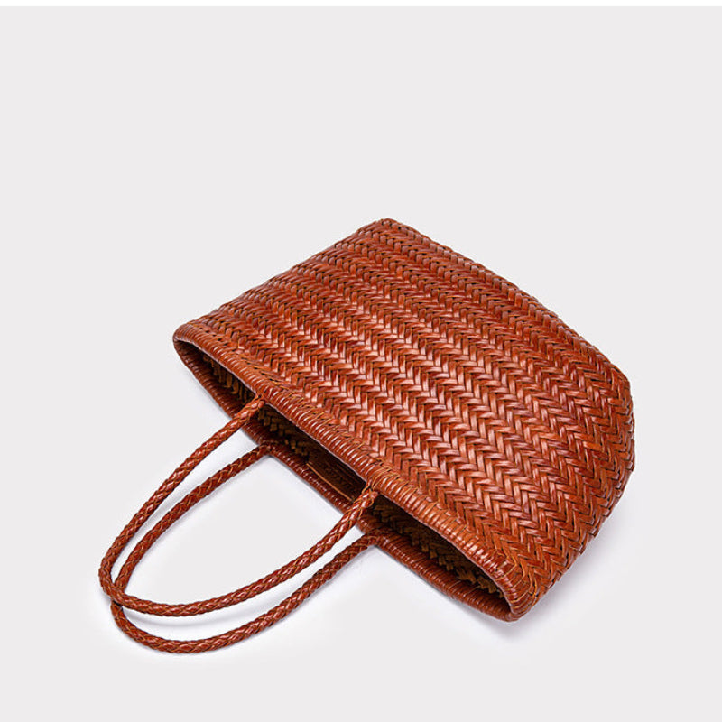 Market Woven Cowhide Tote — detail 10