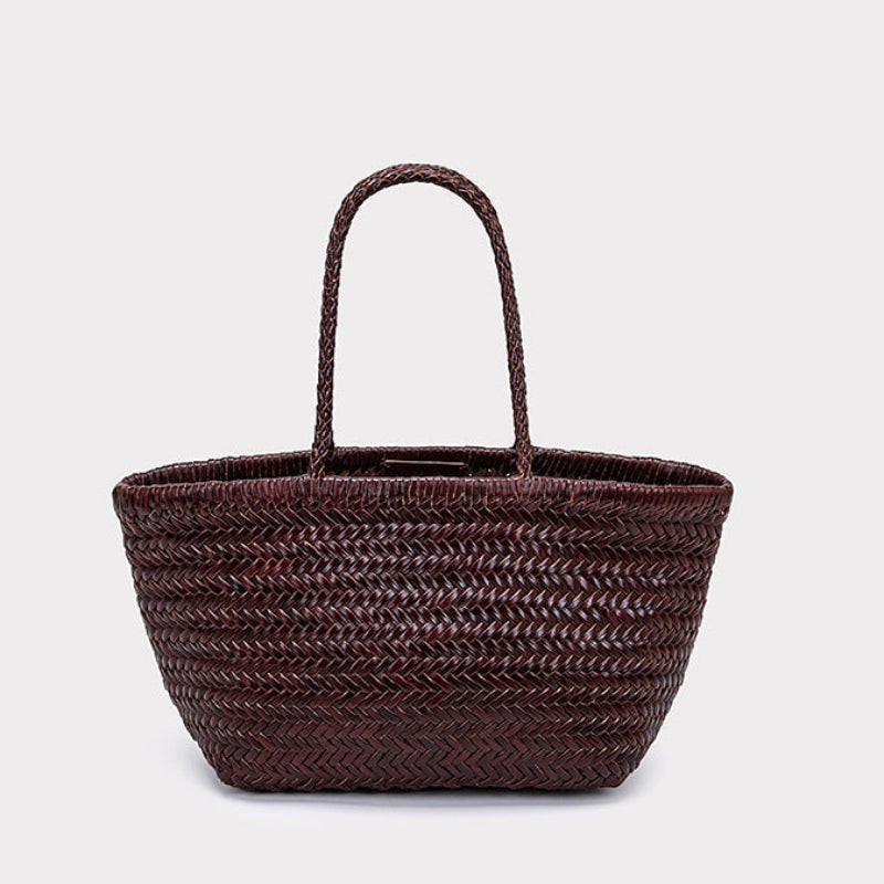 Market Woven Cowhide Tote — detail 13
