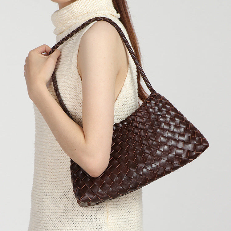 Gather Woven PU Shoulder Bag — detail 01