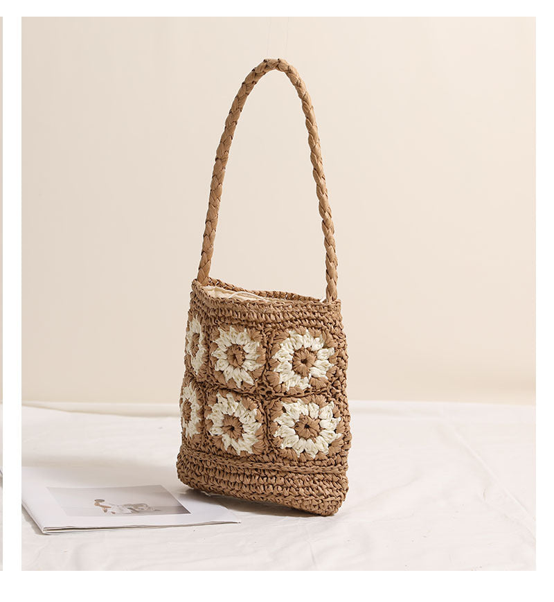 Sunflower Woven Paper Shoulder Bag — detail 02