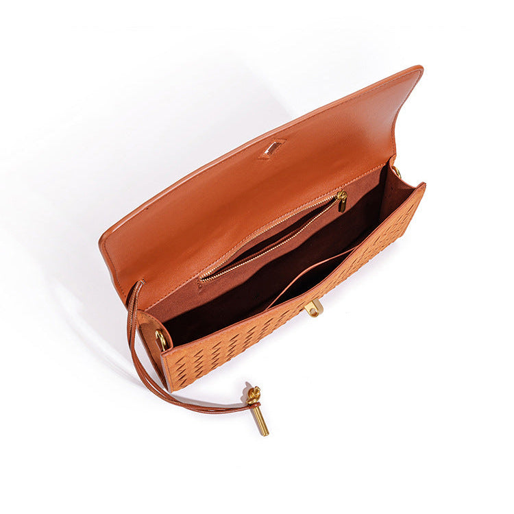 Line Woven PU Baguette Bag — detail 03
