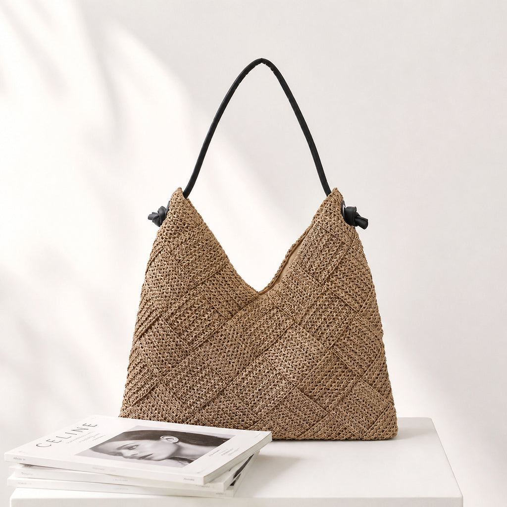 Dune Triangle Woven Paper Shoulder Bag — alternate view