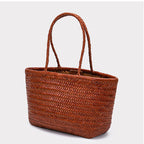 Market Woven Cowhide Tote — detail 20