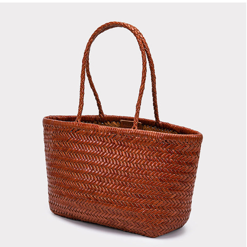 Market Woven Cowhide Tote — detail 20