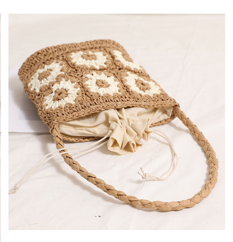 Sunflower Woven Paper Shoulder Bag — detail 04