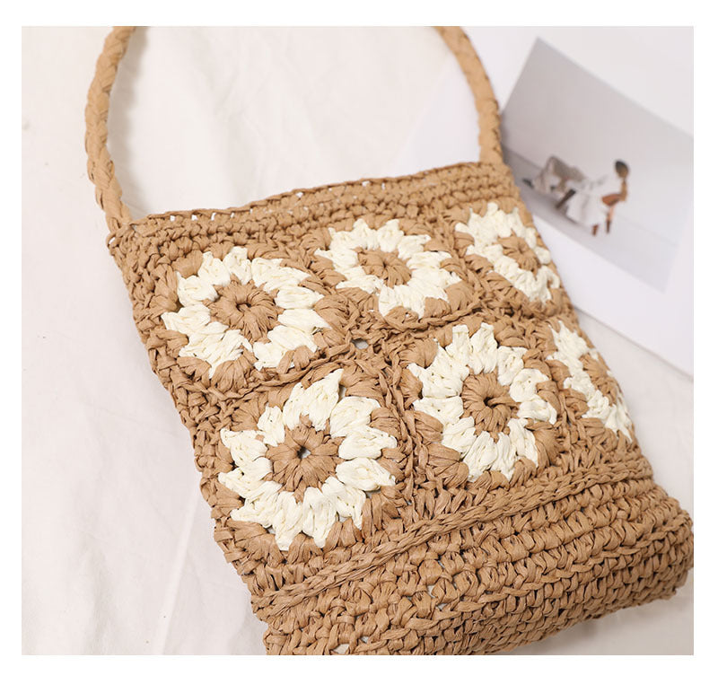 Sunflower Woven Paper Shoulder Bag — detail 06