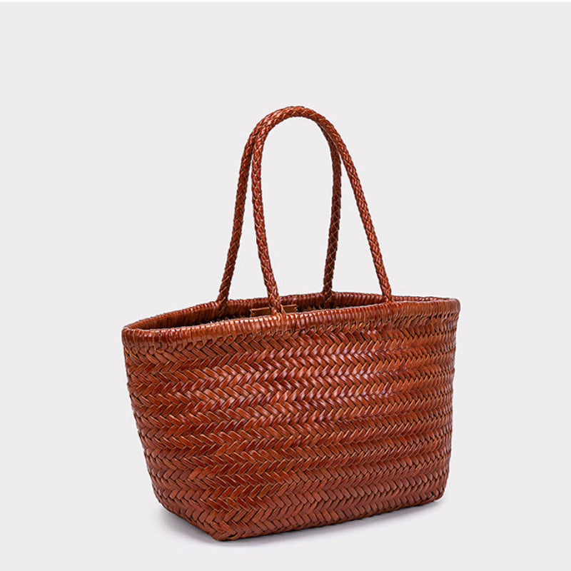 Market Woven Cowhide Tote — detail 08