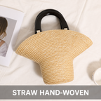 Brim Sculptural Straw Handbag — bottom detail