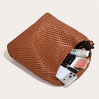Nest Woven PU Tote with Pouch — interior view
