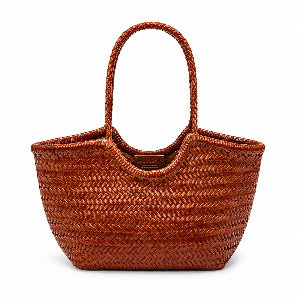 Herringbone Woven Cowhide Basket — alternate view 3