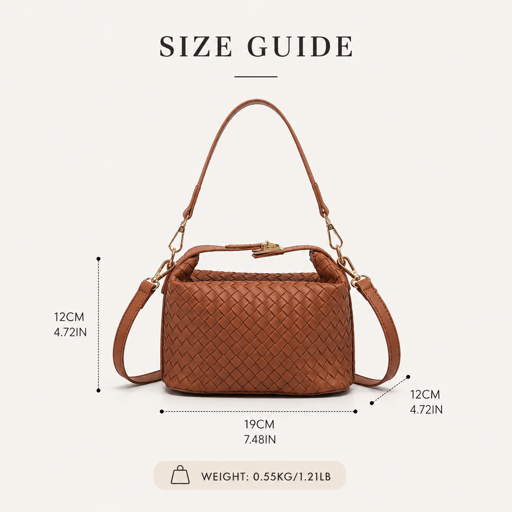 Box Woven-Texture PU Handbag — alternate view 4