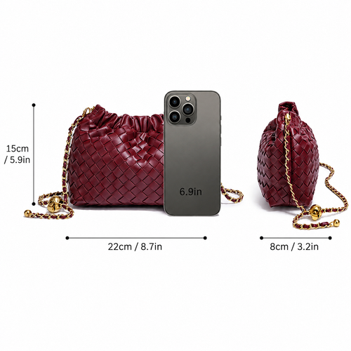 Cloud Woven PU Chain Bag — alternate view