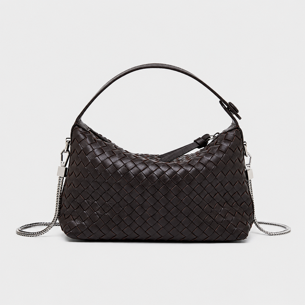 Pillow Woven Sheepskin Shoulder Bag — plush sheepskin texture close-up