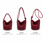 Rope-Handle Woven PU Bucket Bag — bucket silhouette view