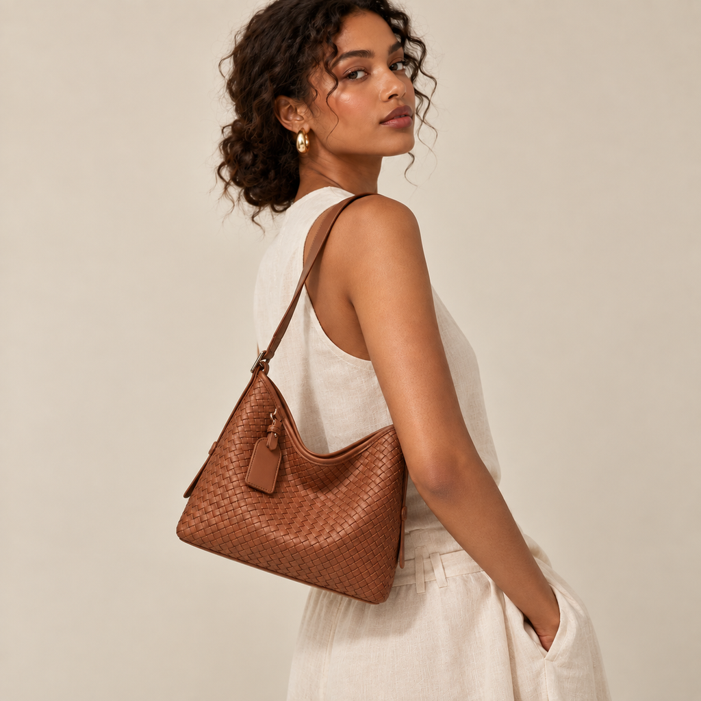 Daily Woven-Texture PU Tote — alternate view 2