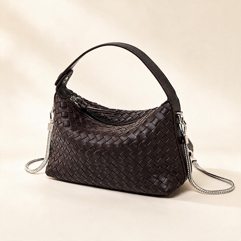Woven sheepskin shoulder bag — plush pillow-style bag | Woven Rove
