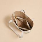 Woven Genuine Leather Shoulder Tote Bag — strap detail