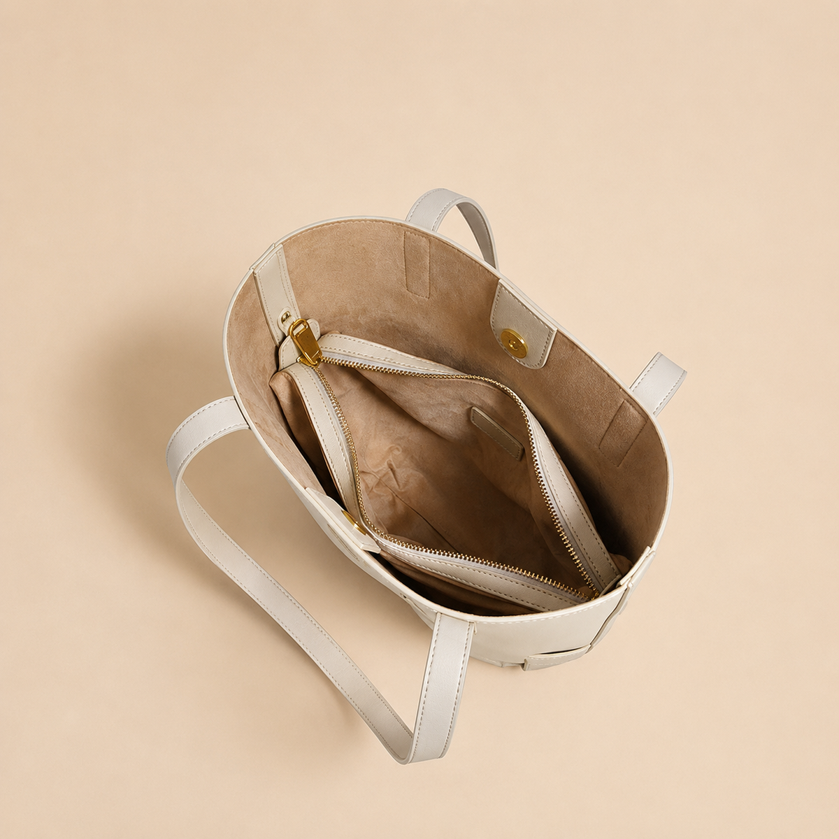 Woven Genuine Leather Shoulder Tote Bag — strap detail